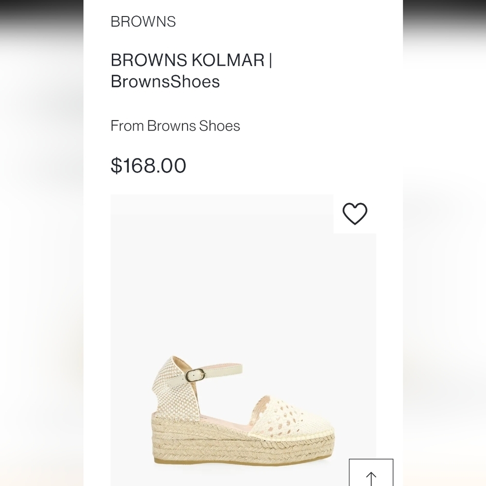 Browns Crochet Espadrille Sandal, cream Woven Fabric Jute Platform SZ 11 EU 41